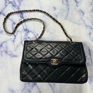 Chanel Vintage Paris Double Flap Lambskin Quilted shoulder bag